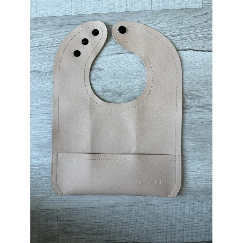 Gathre beige vegan leather bib